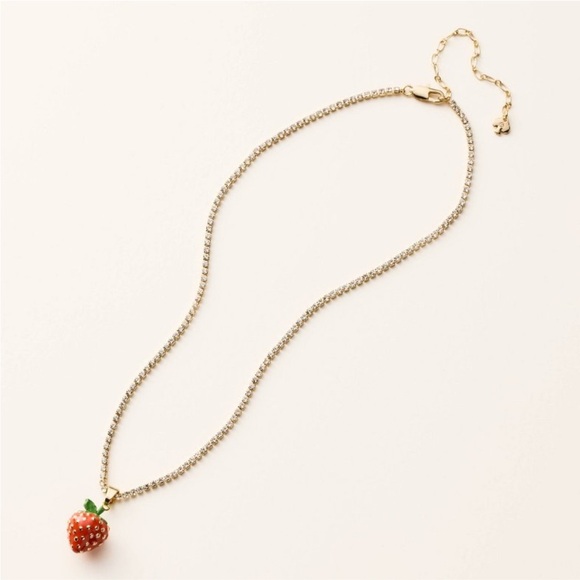 Kate Spade x Target Strawberry Charm Tennis Necklace - Picture 1 of 2